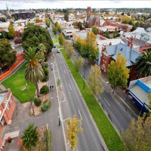 Sky shot of lawn in Bendigo