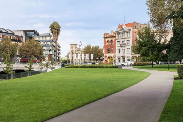 Commercial Turf laid by Coolabah Turf in Bendigo’s CBD