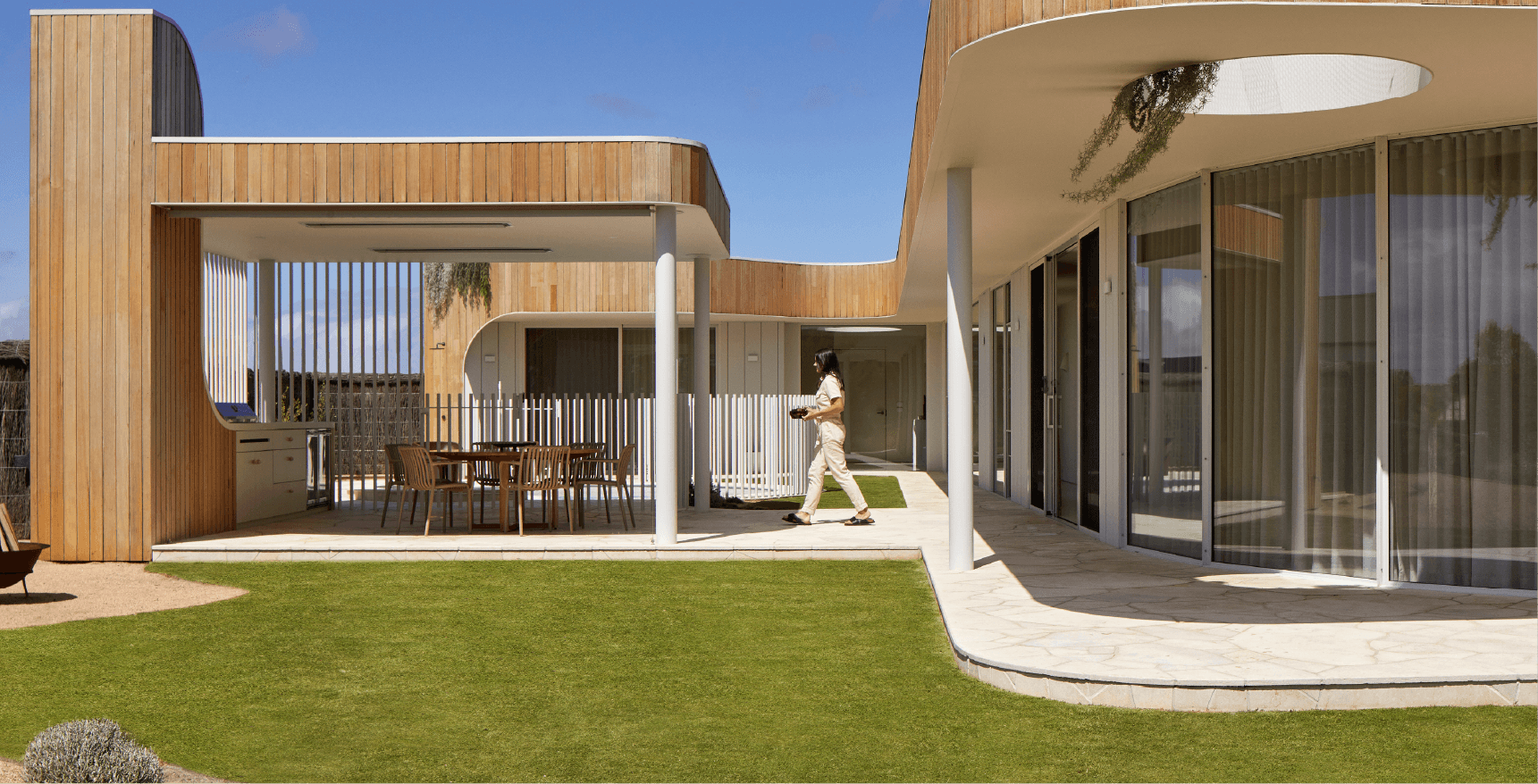 Beach house with instant turf installed